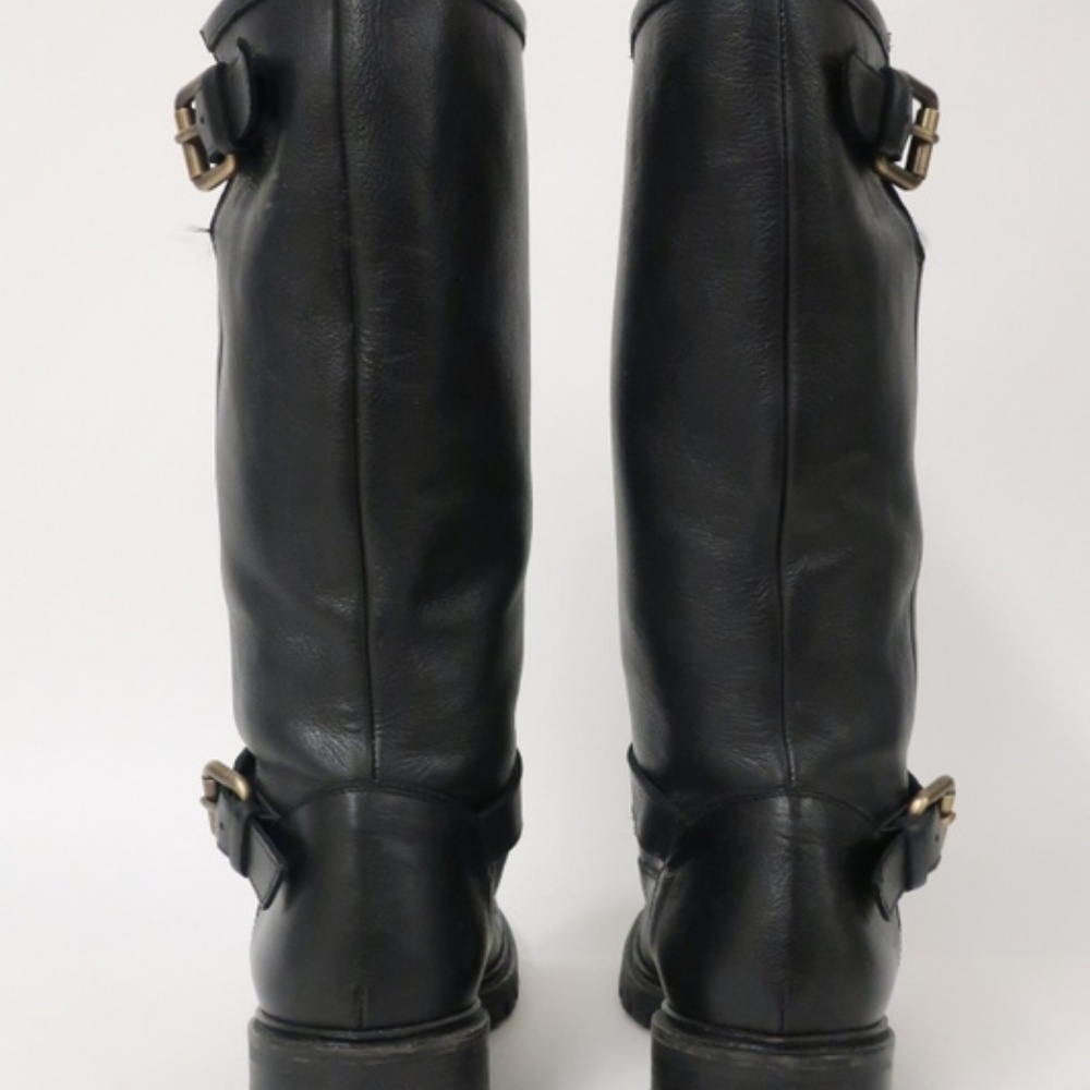 Fendi Motorcycle Boot Black Rabbit Fur-Lined - Picture 6 of 8